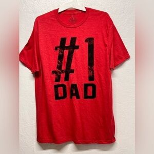 MEN'S Number One Dad Short Sleeve Graphic T-Shirt - Heather Red XL